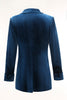 Load image into Gallery viewer, 2 Piece Peacock Blue Velvet Notched Lapel Women Prom Suits