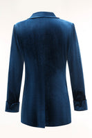 Load image into Gallery viewer, 2 Piece Peacock Blue Velvet Notched Lapel Women Prom Suits