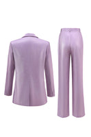 Load image into Gallery viewer, Wisteria 2 Piece Satin Peak Lapel One Button Women Prom Suits