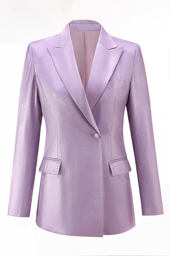 Wisteria 2 Piece Satin Peak Lapel One Button Women Prom Suits