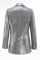Load image into Gallery viewer, Sparkly Silver Sequin Notched Lapel 2 Piece Women Prom Suits