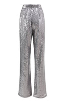 Load image into Gallery viewer, Sparkly Silver Sequin Notched Lapel 2 Piece Women Prom Suits