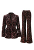 Load image into Gallery viewer, 2 Piece Sparkly Coffee Peak Lapel Sequin Women Prom Suits with Sash