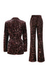 Load image into Gallery viewer, 2 Piece Sparkly Coffee Peak Lapel Sequin Women Prom Suits with Sash