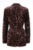 Load image into Gallery viewer, 2 Piece Sparkly Coffee Peak Lapel Sequin Women Prom Suits with Sash