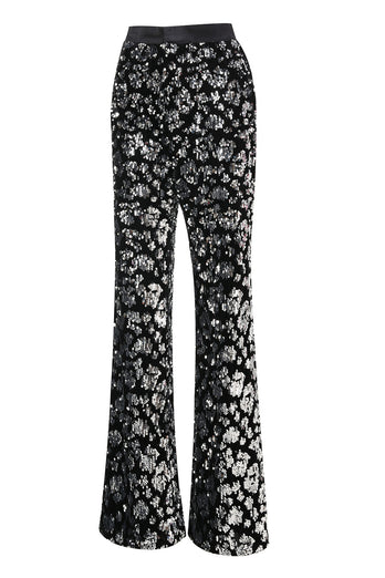 Sparkly Black Sequin 2 Piece Women Prom Suits with Sash