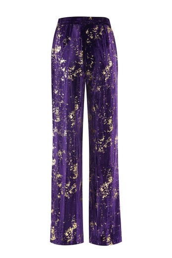 2 Piece Sparkly Purple Jacquard Notched Lapel Women Prom Homecoming Suits