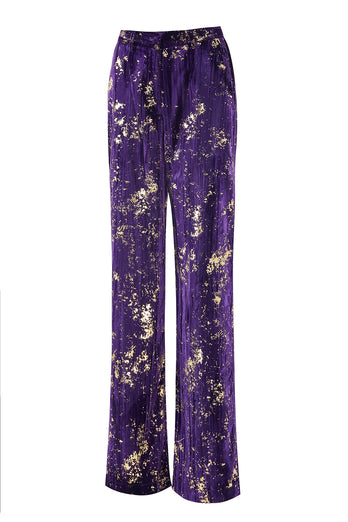 2 Piece Sparkly Purple Jacquard Notched Lapel Women Prom Homecoming Suits