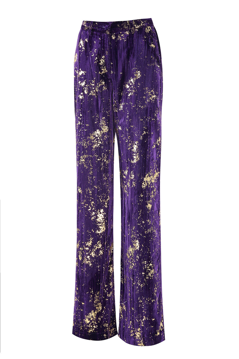 Load image into Gallery viewer, 2 Piece Sparkly Purple Jacquard Notched Lapel Women Prom Homecoming Suits