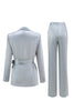 Load image into Gallery viewer, 2 Piece Dusty Blue Satin Peak Lapel Women Prom Suits with Sash