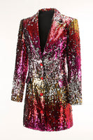 Load image into Gallery viewer, Sparkly Gold and Red Single Breasted Sequin Prom Blazer