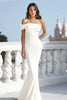 Load image into Gallery viewer, Mermaid Ivory One Shoulder Ruched Maxi Rehearsal Dinner Dress