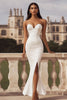 Load image into Gallery viewer, Mermaid Ivory Sweetheart Rehearsal Dinner Dress with Slit