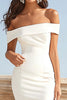Load image into Gallery viewer, Ivory Off the Shoulder Mermaid Maxi Satin Rehearsal Dinner Dress