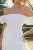 Load image into Gallery viewer, Ivory A Line Off the Shoulder Chiffon Maxi Engagement Dress