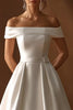 Load image into Gallery viewer, Simple Ivory A Line Maxi Satin Wedding Reception Dress with Belts