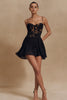 Load image into Gallery viewer, Black A Line Spaghetti Straps Short Cocktail Dress with Appliques