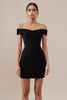 Load image into Gallery viewer, Simple Black Bodycon Off the Shoulder Mini Cocktail Dress