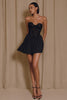 Load image into Gallery viewer, Black Sweetheart A Line Short Cocktail Dress with Appliques