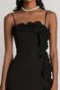 Load image into Gallery viewer, Floral Black Bodycon Spaghetti Straps Mini Cocktail Dress