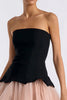 Load image into Gallery viewer, Simple Black and Pink A Line Tulle Strapless Short Cocktail Dress