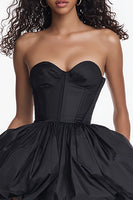 Load image into Gallery viewer, Simple Sweetheart Corset Satin A Line Little Black Dress