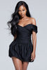 Load image into Gallery viewer, Black Ruched Off the Shoulder Short Cocktail Dress
