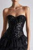 Load image into Gallery viewer, Sparkly Sweetheart A Line Sequins Little Black Dress