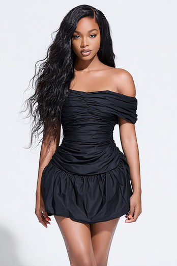 Ruched Tight Little Black Dress