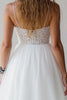 Load image into Gallery viewer, White A Line Tulle Spaghetti Straps Short Graduation Dress with Lace
