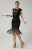 Load image into Gallery viewer, Floral Sparkly Red Golden Bodycon Sequins 1920s Flapper Dress with Fringes