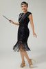 Load image into Gallery viewer, Floral Sparkly Red Golden Bodycon Sequins 1920s Flapper Dress with Fringes
