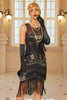 Load image into Gallery viewer, Sparkly Apricot Bodycon Fringed Short 1920s Dress with Sequins