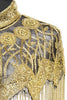 Load image into Gallery viewer, Sparkly Black Golden Beaded 1920s Cape with Frings