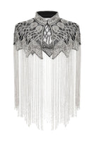 Load image into Gallery viewer, Sparkly Black Golden Beaded 1920s Cape with Frings