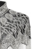 Load image into Gallery viewer, Sparkly Black Golden Beaded 1920s Cape with Frings