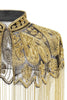 Load image into Gallery viewer, Sparkly Black Golden Beaded Fringed 1920s Cape