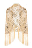 Load image into Gallery viewer, Sparkly Apricot Beaded Fringed 1920s Cape with Sequins