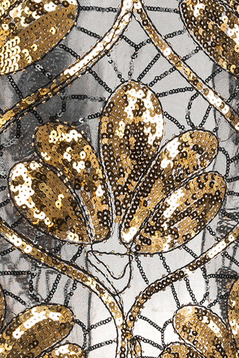 Load image into Gallery viewer, Sparkly Apricot Beaded Fringed 1920s Cape with Sequins