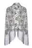 Load image into Gallery viewer, Sparkly Apricot Beaded Fringed 1920s Cape with Sequins