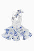 Load image into Gallery viewer, Pink Floral A Line Short Tiered Homecoming Dress with Ruffles