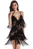 Load image into Gallery viewer, Sparkly Short Black Tiered Tight Homecoming Dress with Fringes