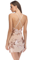 Load image into Gallery viewer, Sparkly Short Black Tight Sequin Homecoming Dress with Slit