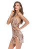 Load image into Gallery viewer, Sparkly Short Black Tight Sequin Homecoming Dress with Slit