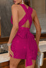 Load image into Gallery viewer, Sparkly Short Fuchsia Sequin Tight Homecoming Dress with Bow