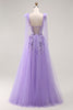 Load image into Gallery viewer, Sparkly Purple Tulle A Line Long Prom Dress with Sequins