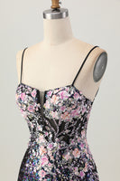 Load image into Gallery viewer, Sparkly Floral White Sequins Tight Short Corset Homecoming Dress