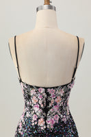 Load image into Gallery viewer, Sparkly Floral White Sequins Tight Short Corset Homecoming Dress
