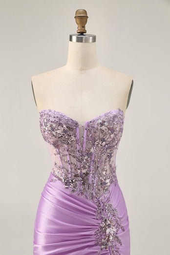 Sparkly Grey Green Tight Short Corset Homecoming Dress with Beading