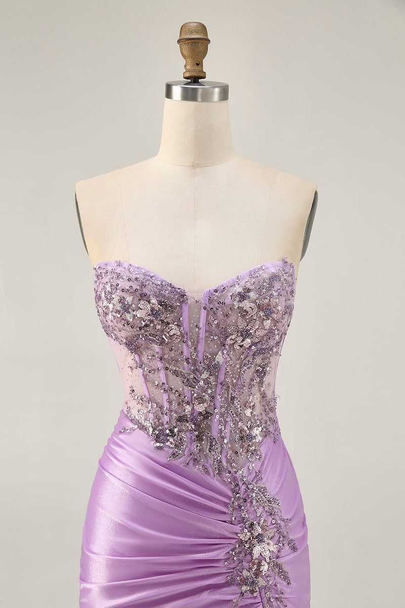 Load image into Gallery viewer, Sparkly Grey Green Tight Short Corset Homecoming Dress with Beading